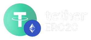 Logo di USDT ERC20, criptovaluta accettata per depositi e prelievi su Golisimo